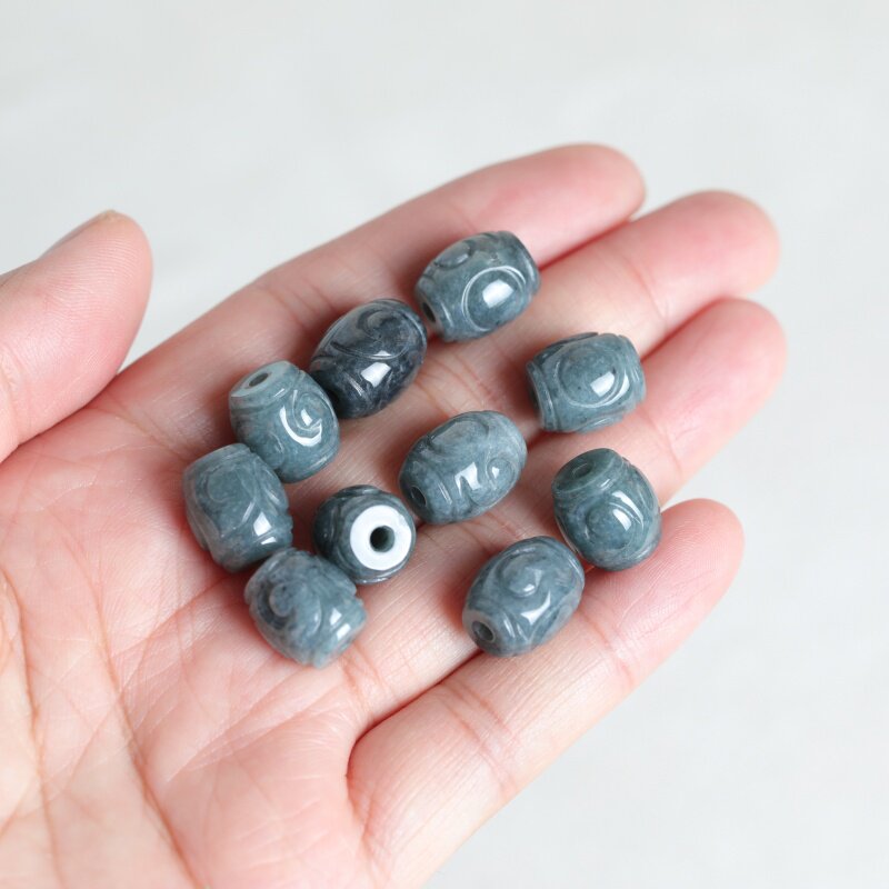 Bead Bracelet Men - 5PC Manik-manik Ember Gelombang Giok Biru