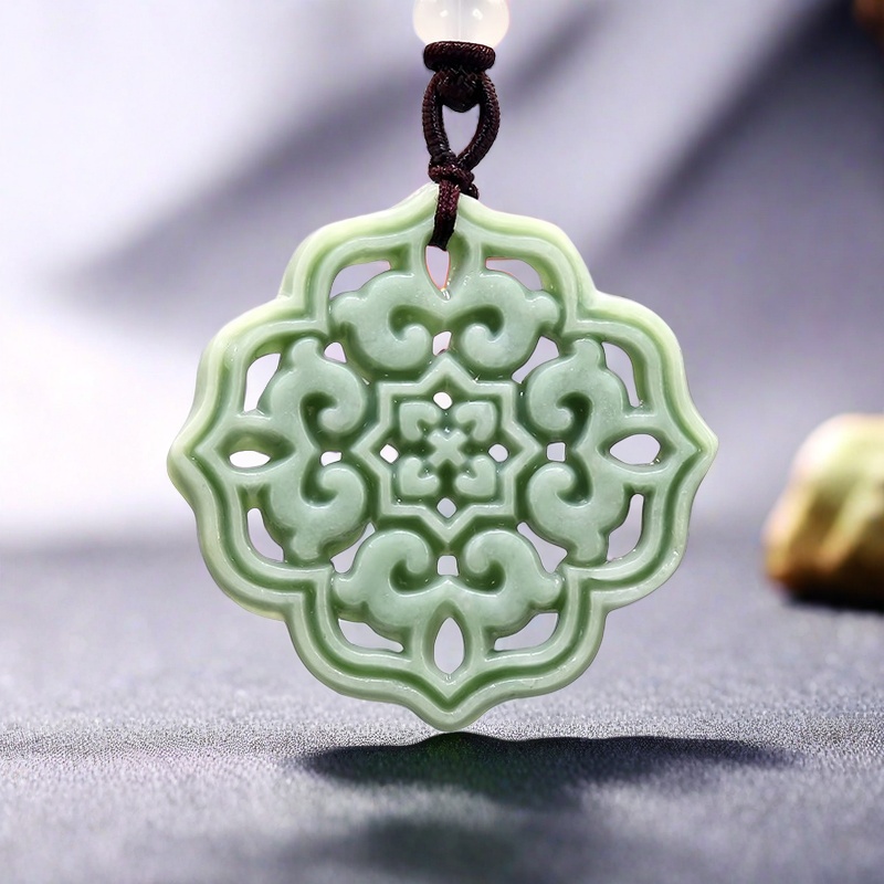 Men'S Accessories And Jewelry - Kalung liontin bunga giok asli alami