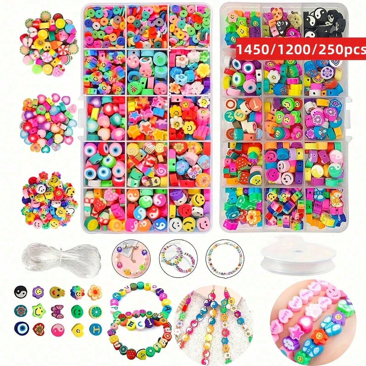 Bead Bracelet Men - 1450/1200/250pcs Set Manik-manik Tanah Liat Polimer,