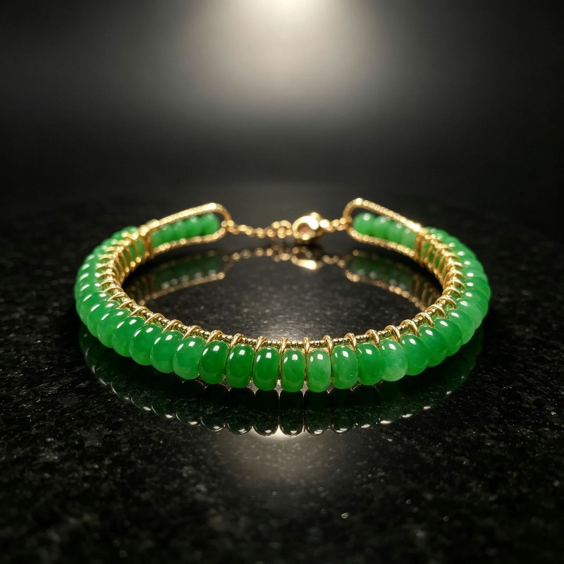Bead Bracelet Men - Gelang Manik-Manik Batu Giok Biru Alami,