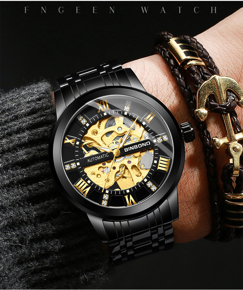 Bindond Jam Tangan Mekanis Oto - Men'S Accessories Luxury Brands ulasan dan harga