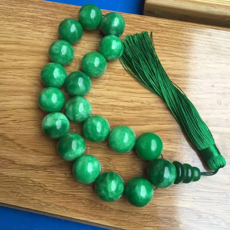 Gelang Giok Hijau Alami 13Mm M - Bead Bracelet Men ulasan dan harga