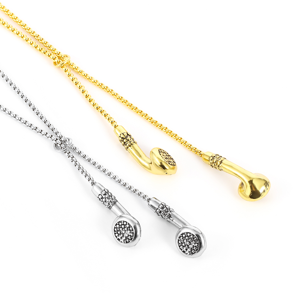Kalung Logam Berbentuk Earphon - Men'S Accessories Clothing ulasan dan harga