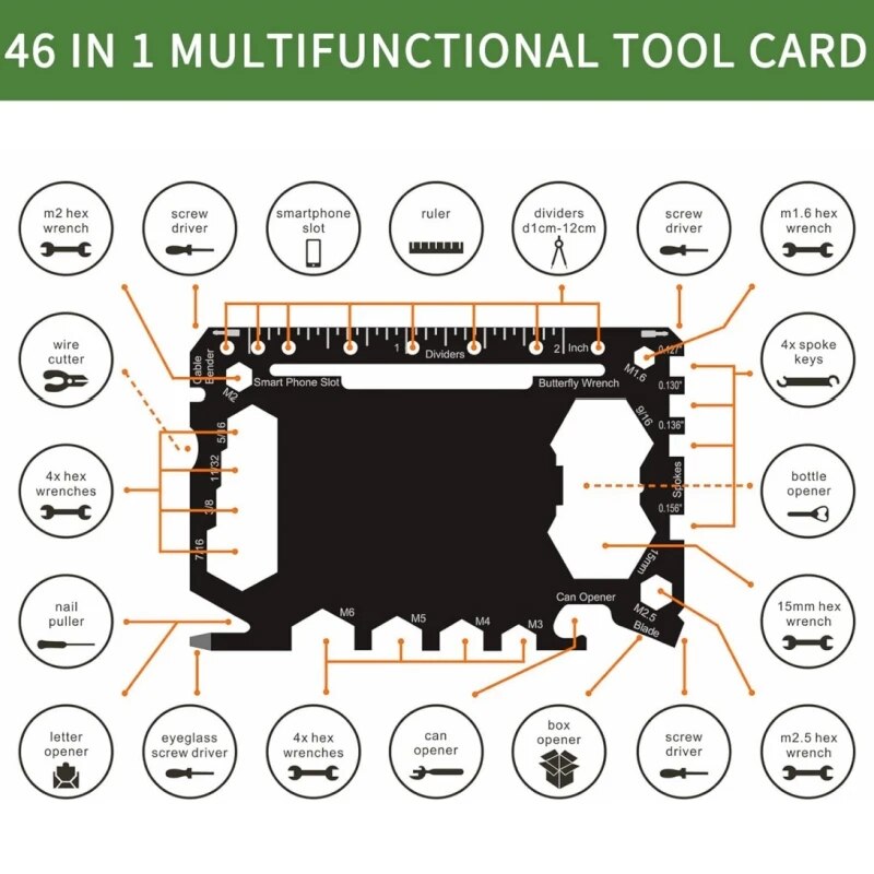 Alat serbaguna 46 dalam 1 ukur - Men Accessories Gadgets ulasan dan harga