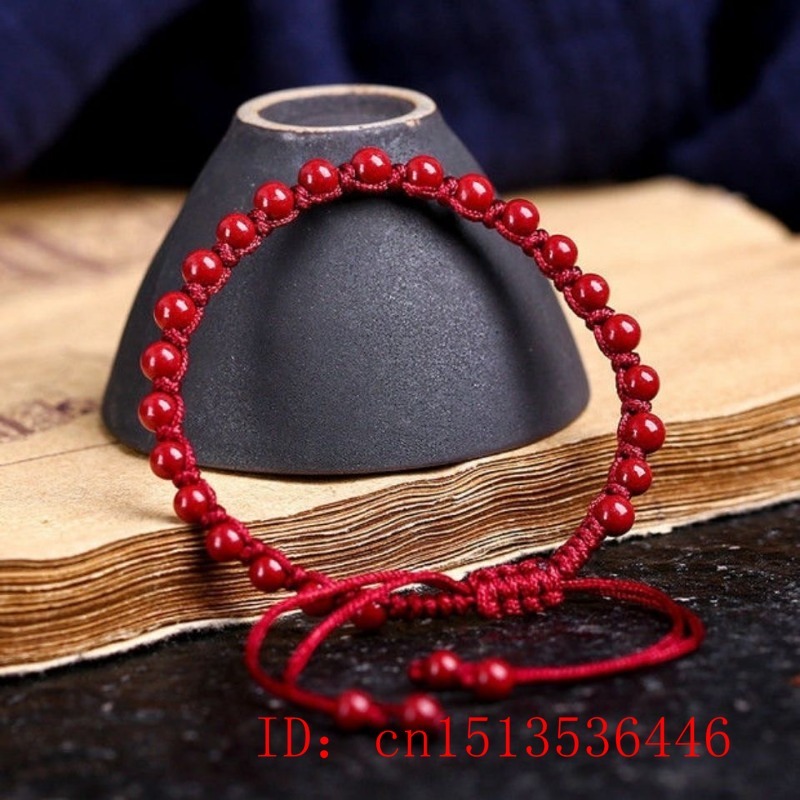 Disesuaikan merah alami Cinnab - Bead Bracelet Men ulasan dan harga