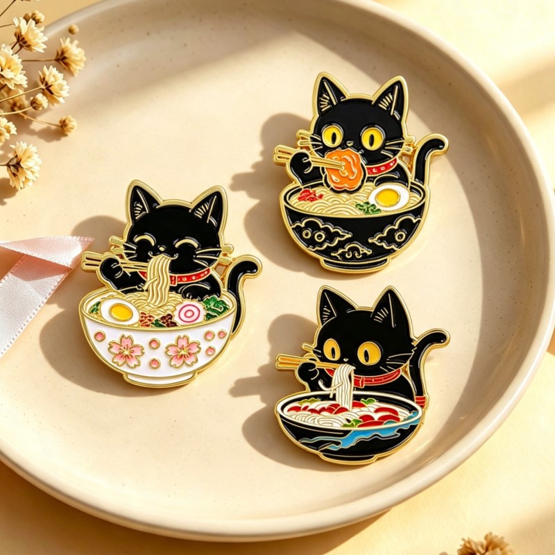 Pin Enamel Kucing Hitam Lucu S - Lapel Pin Enamel ulasan dan harga