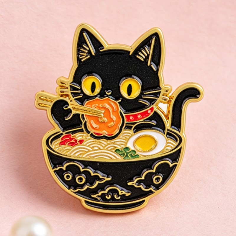 Pin Enamel Kucing Hitam Lucu S - Lapel Pin Enamel ulasan dan harga
