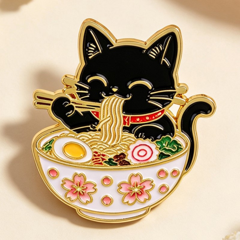 Pin Enamel Kucing Hitam Lucu S - Lapel Pin Enamel ulasan dan harga
