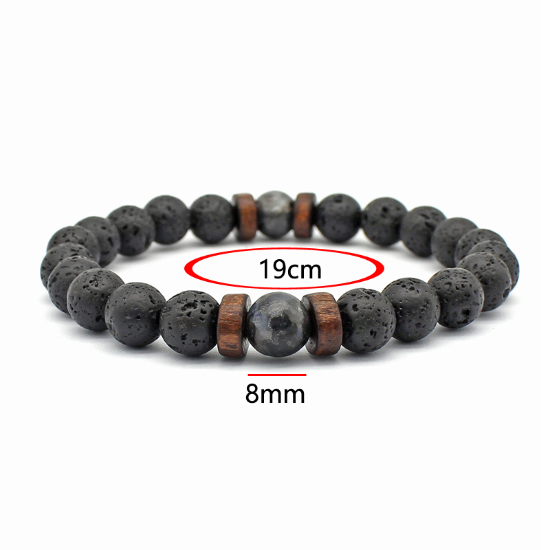 Gelang Manik-manik Kayu Lava B - Bead Bracelet Men ulasan dan harga